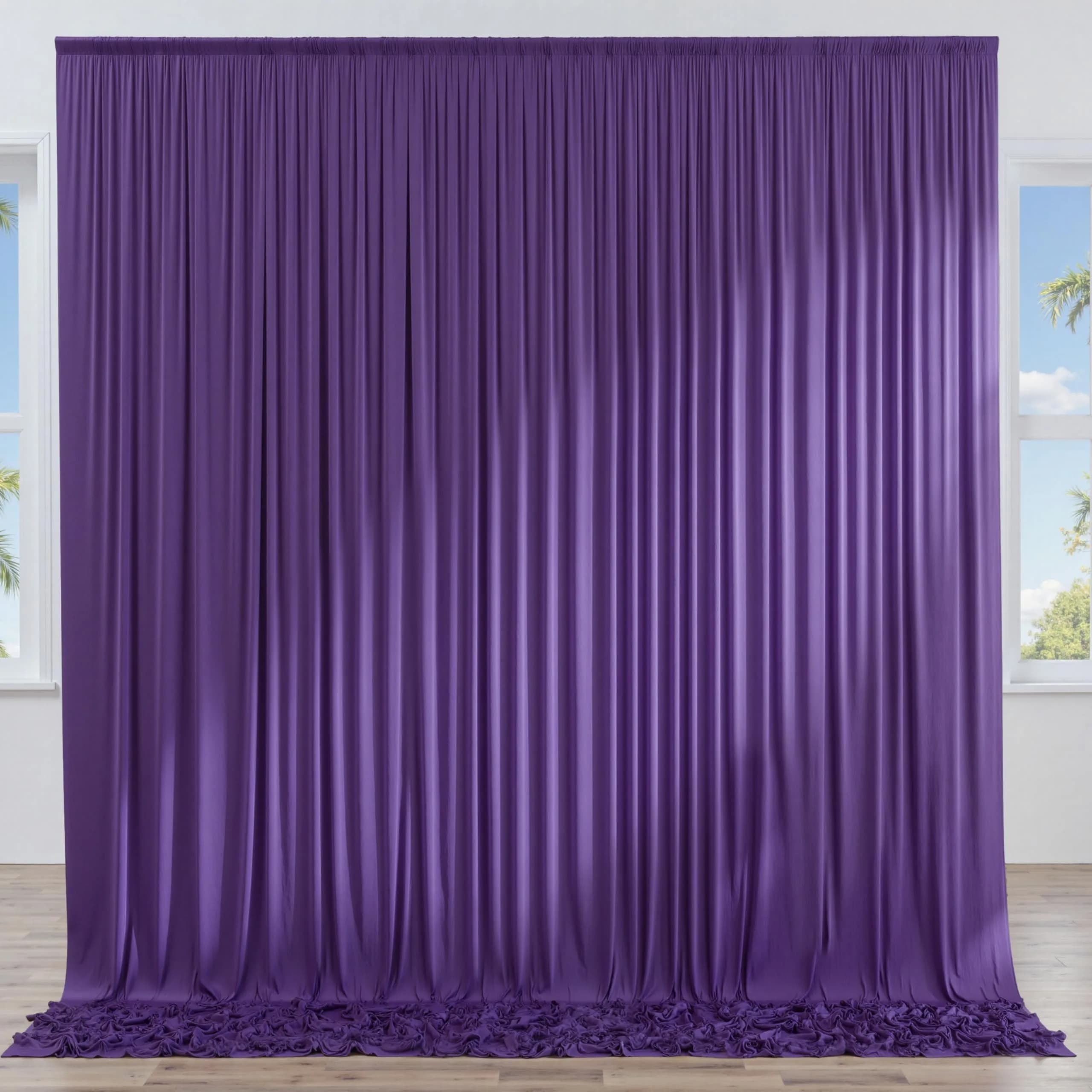 NSSONBEN 10ft x 10ft Wrinkle Free Purple Backdrop Curtain for Parties | Polyester Photography Background