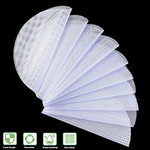 BuRuiJi 10-Piece Silicone Steamer Liners, 33cm (13 x 13 inch) | Non-Stick Mesh for Dim Sum & Baking thumbnail 4