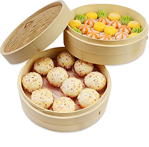 BuRuiJi 10-Piece Silicone Steamer Liners, 33cm (13 x 13 inch) | Non-Stick Mesh for Dim Sum & Baking thumbnail 5