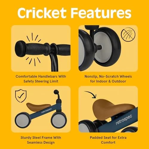 Retrospec Cricket Baby Balance Bike 4-Wheel Ride-On Toy for 12-24 Months | First Toddler Bike & Gift thumbnail 2