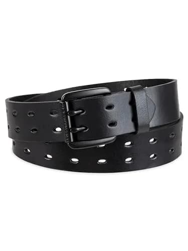 Levi's Women's Perforated Fully Adjustable Belt with Double Prong Buckle, Black, Large (1.38 inch / 3.5 cm wide) thumbnail 1