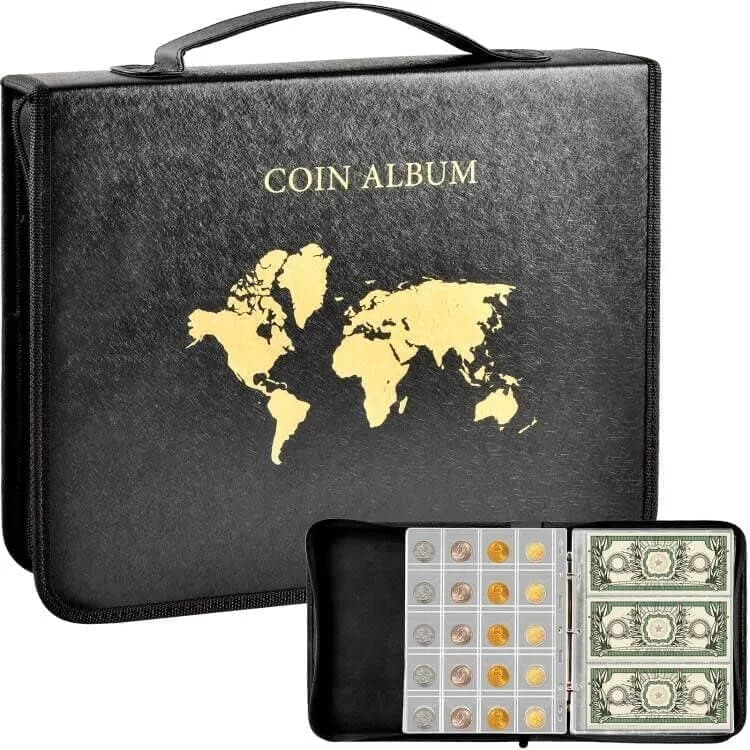ANKHOH Zippered Coin Collection Book, 200 Pockets & 30 Bill Sleeves | Organize Coins & Currency in Style thumbnail 2