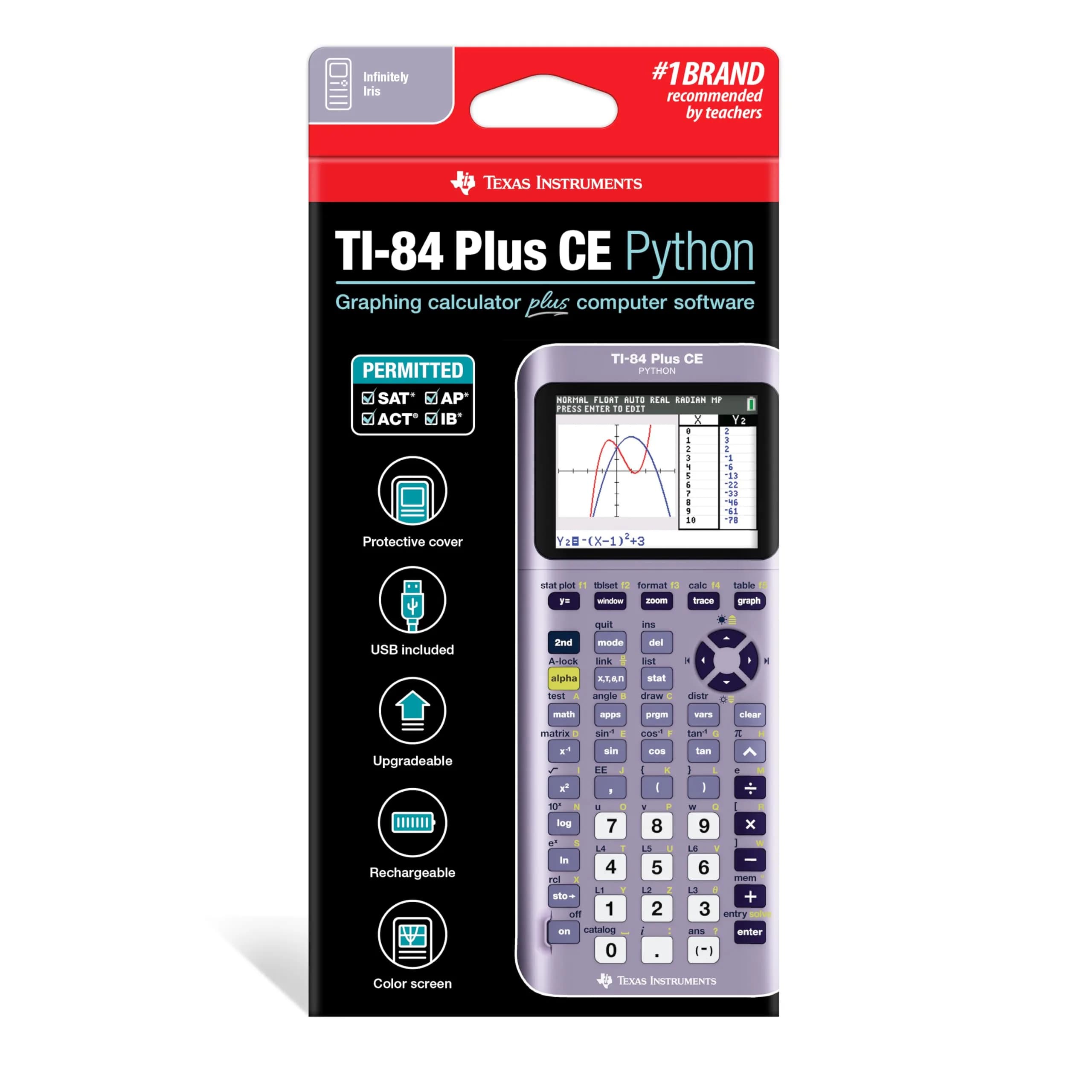 Texas Instruments TI-84 Plus CE Python Enhanced Graphing Calculator with Software, Iris/Purple - view 2