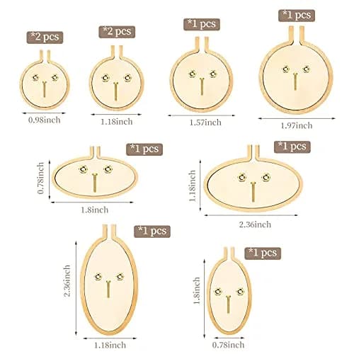 ZOCONE Mini Embroidery Hoops 10 Pack Round & Oval Wood Hoops (10 Sets) | DIY Craft Display Frames thumbnail 2