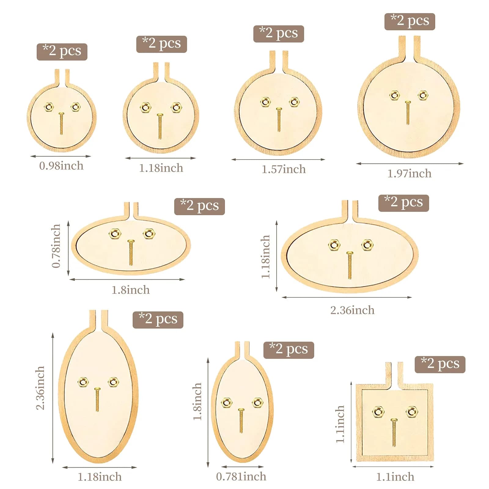 ZOCONE 20 Pack Mini Embroidery Hoops with Accessories | DIY Necklace Pendant & Keychain Craft - view 2