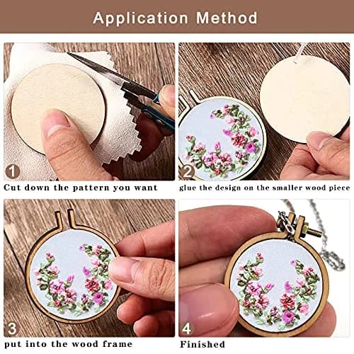 ZOCONE 18 Pack Mini Embroidery Hoops — 20mm to 60mm Round, Oval & Square Wood Hoops | DIY Jewelry & Craft Frames thumbnail 3