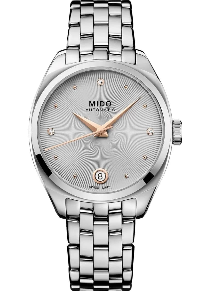 MIDO Belluna Royal Lady - Swiss Automatic Watch for Women - Silver Dial - Case 33.4mm