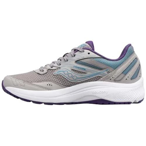 Saucony Women's Cohesion 15 Running Shoe Smoke/Grape POP 8.5 | Cushioned, Breathable & Vegan thumbnail 1