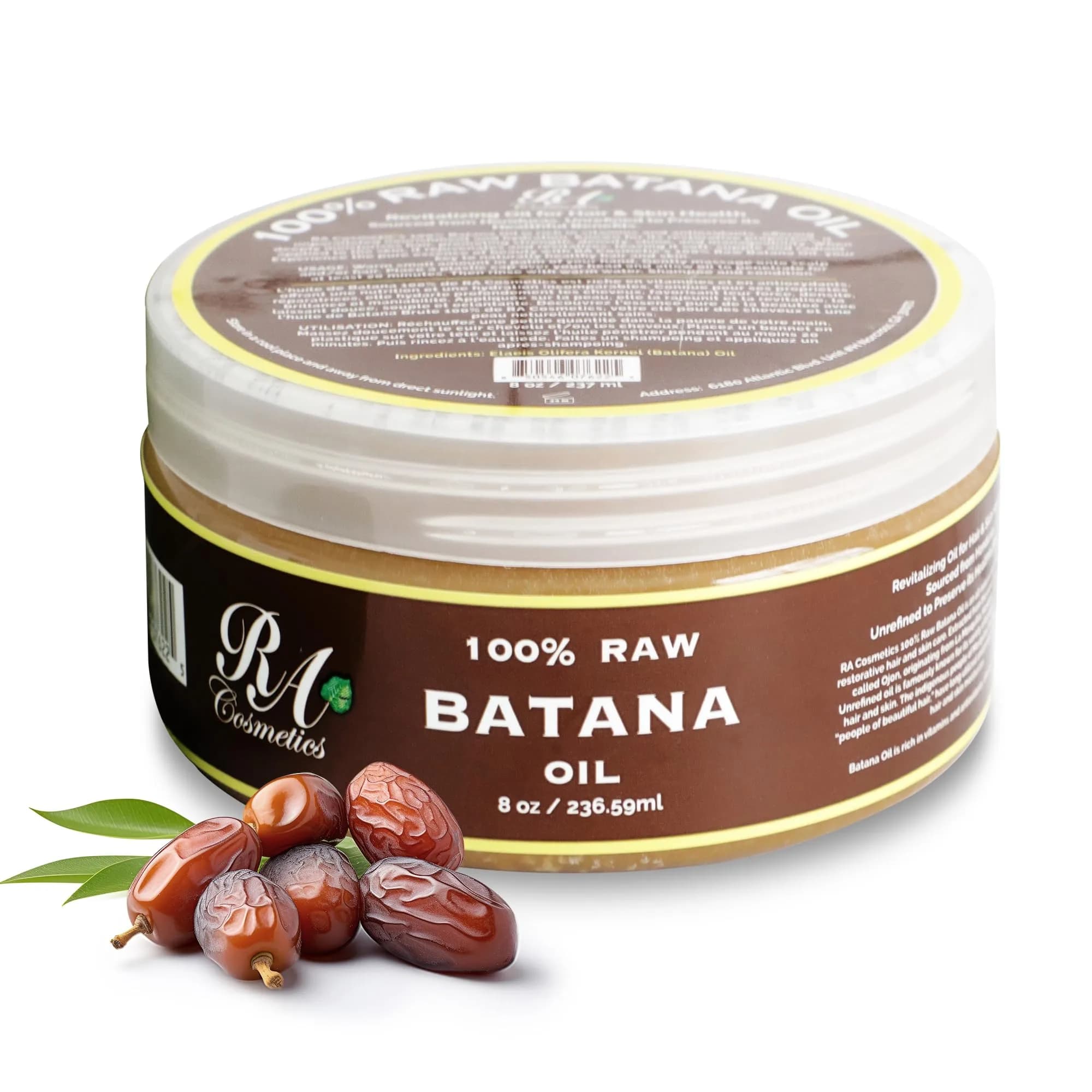 RA COSMETICS Batana Hair Oil 16 oz | Natural, Unrefined, Moisturizing & Strengthening Hair Oil for All Hair Types — Beige