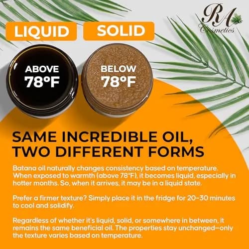 RA COSMETICS Unrefined Batana Hair Oil 8 oz | Natural Growth & Repair for Damaged Hair thumbnail 7