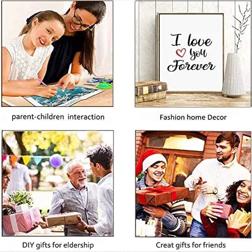 NAIMOER Diamond Painting Kits for Adults 12x16 inch | Full Drill Round Beach Sunset Heart Crystal Art thumbnail 4