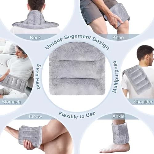 SUZZIPAD Microwave Heating Pad 7"X16" Gray | Moist Heat for Muscle Fatigue & Soreness thumbnail 4