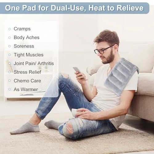 SUZZIPAD Microwave Heating Pad 7"X16" Gray | Moist Heat for Muscle Fatigue & Soreness thumbnail 2