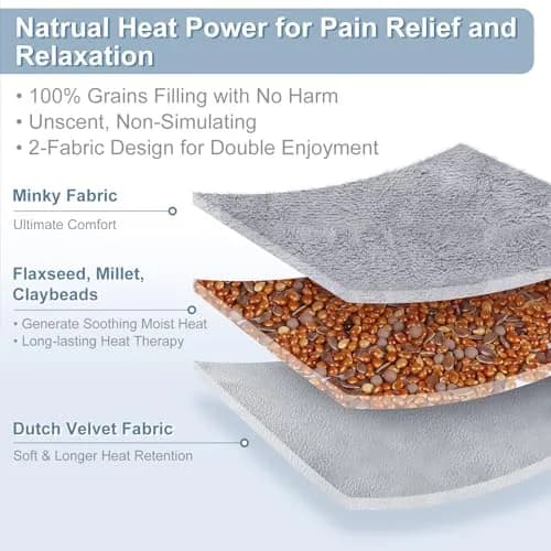 SUZZIPAD Microwave Heating Pad 7"X16" Gray | Moist Heat for Muscle Fatigue & Soreness thumbnail 3