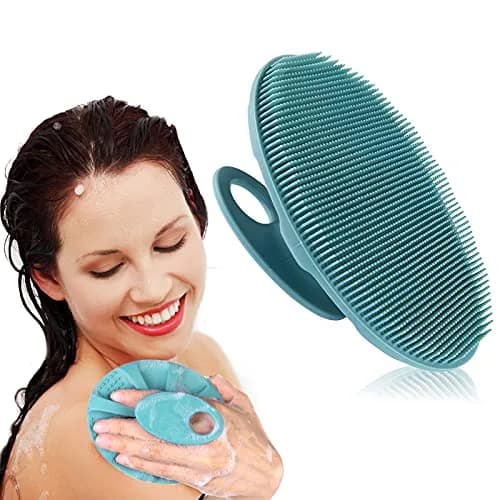 INNERNEED Silicone Body Cleansing Brush Dark Green | Gentle Massage, Deep Clean, Hygienic Shower Scrub Brush Soft Bristles for All Skin Types, Easy to Hold thumbnail 1