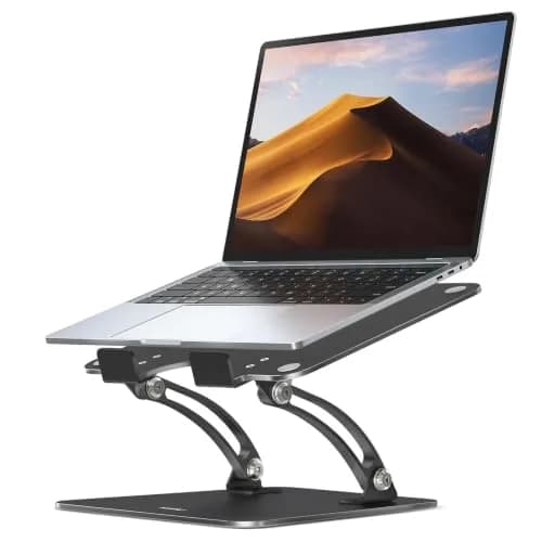 Nulaxy C1 Fully Adjustable Laptop Stand for Desk, Dual Foldable Computer Riser with Heat-Vent, 2.27 kg (5 lb) Capacity thumbnail 1