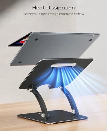 Nulaxy C1 Fully Adjustable Laptop Stand for Desk, Dual Foldable Computer Riser with Heat-Vent, 2.27 kg (5 lb) Capacity thumbnail 5