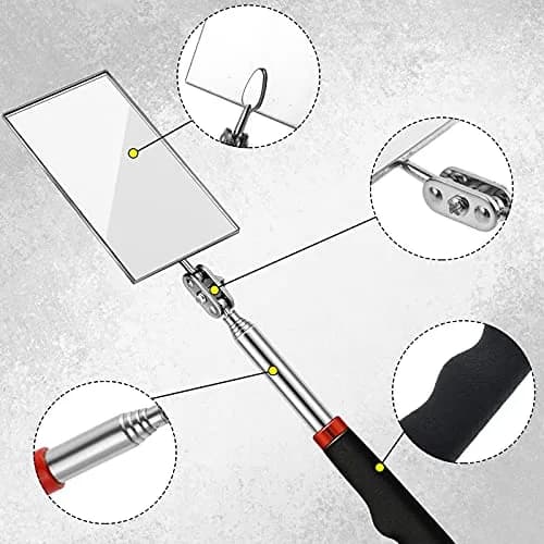 Blulu Precision Measuring Inspection Mirror 3-Piece Set | Telescoping, Rotatable, LED Light, Small Parts thumbnail 5