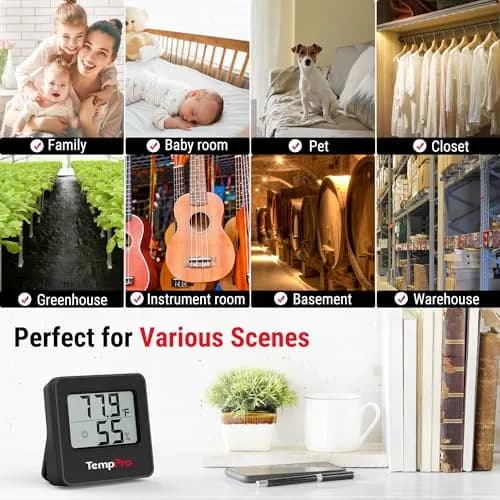 TempPro TP157 Digital Indoor Thermometer & Hygrometer -50°C to 70°C (176°F) | Accurate Room Temperature and Humidity Monitor thumbnail 7