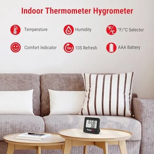 TempPro TP157 Digital Indoor Thermometer & Hygrometer -50°C to 70°C (176°F) | Accurate Room Temperature and Humidity Monitor thumbnail 2