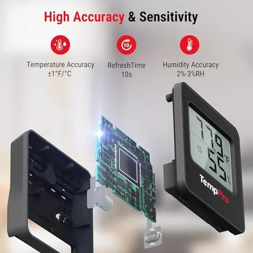 TempPro TP157 Digital Indoor Thermometer & Hygrometer -50°C to 70°C (176°F) | Accurate Room Temperature and Humidity Monitor thumbnail 3