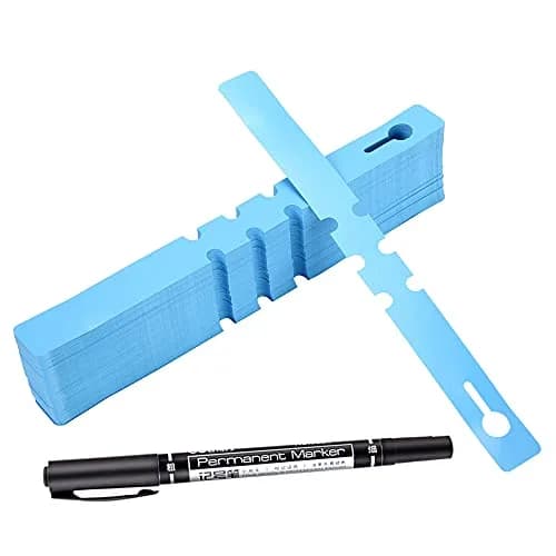 MIHEY Blue 200 Pcs Hanging Plant Tags with Marker Pen 2cm x 20cm (0.79 inch x 7.87 inch) | Durable UV-Resistant Waterproof Labels thumbnail 1