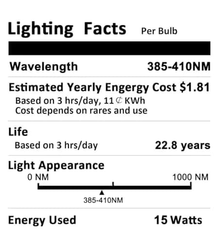 U4GLORY BR30 UV Black Light Bulb 2-Pack | 15W E26 Base UVA 385-410nm thumbnail 7