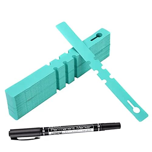 MIHEY Green Plastic Plant Tags with Marker Pen, 2cm x 20cm (0.79" x 7.87") | 200 Pcs Wrap Around Hanging Tree Labels thumbnail 1