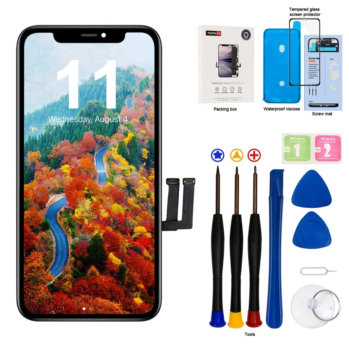 EFAITHFIX iPhone 11 Screen Replacement LCD Assembly 6.1 Inch | Incell Display with Tools — for iPhone 11