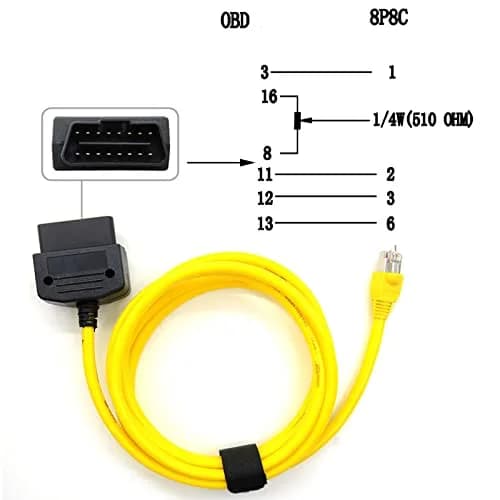 ZMURED ENET OBD to Ethernet RJ45 Cable for BMW F-Series Coding, 2M (6.6ft) thumbnail 5