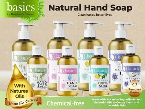 Brittanie's Thyme Natural Hand Soap, Lemon Sage, 12 fl oz | Nourishing Botanical Formula thumbnail 5