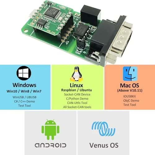 innomaker USB to CAN Converter Module for Raspberry Pi & SBCs | Plug and Play, 3000V Isolation thumbnail 6