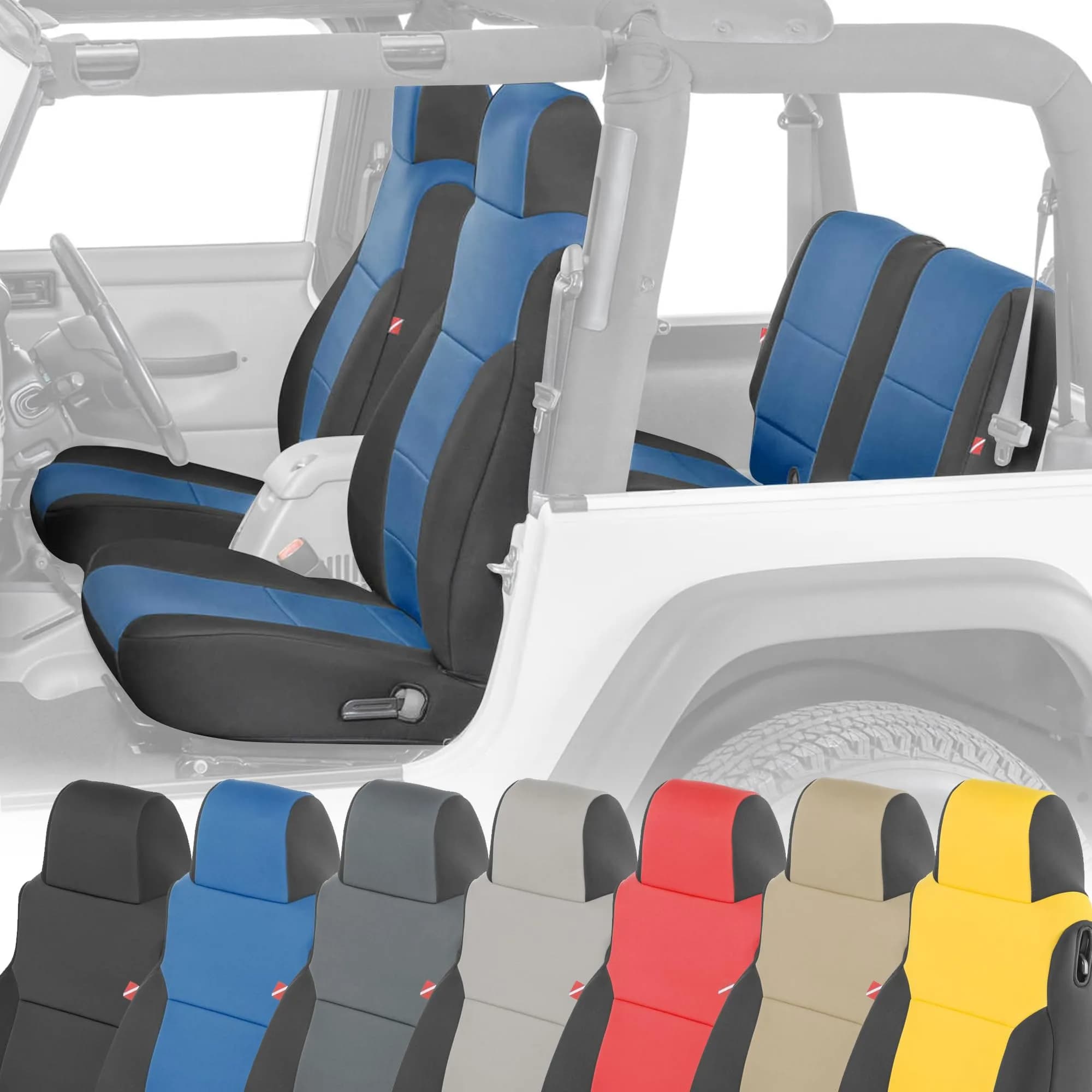 Diver Down Neoprene Seat Cover Set for Jeep TJ 1997-2006 | Waterproof Custom Fit with Soft Padding (2003-2006)
