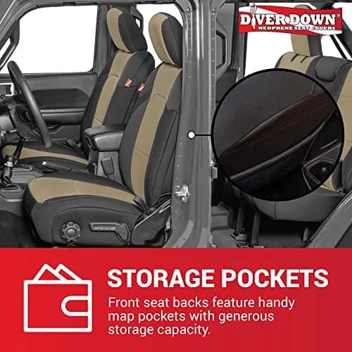 Diver Down Neoprene Seat Cover Set - Fits Jeep JL Unlimited 4-Door 2018-2026 | Custom Fit & Soft Cushion Feel thumbnail 4
