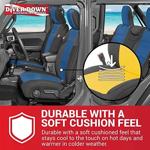 Diver Down Neoprene Seat Cover Set - Fits Jeep JL Unlimited 4-Door 2018-2026 | Custom Fit & Soft Cushion Feel thumbnail 5