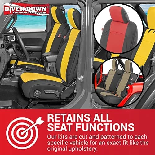 Diver Down Neoprene Seat Cover Set - Fits Jeep JL Unlimited 4-Door 2018-2026 | Custom Fit & Soft Cushion Feel thumbnail 2