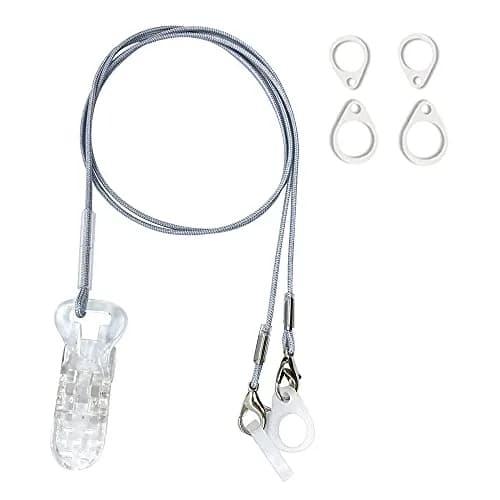 Anico Hearing Aid Clip Anti-Lost Lanyard for Behind-the-Ear & RIC Hearing Aids, Adults & Kids | Secure Braided Nylon Cord with Crocodile Clip & 6 Silicone Loops (Gray) thumbnail 1