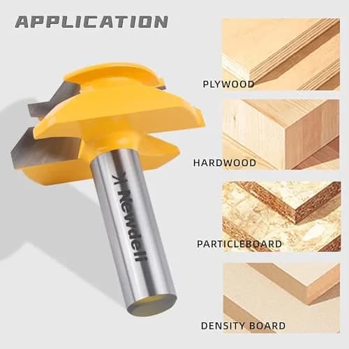 Newdeli 45 Degree Lock Miter Router Bit 1/2 Inch Shank, 3/4" Stock Joint Router Bit | Connects Boards at 90 Degrees for Woodworking thumbnail 5
