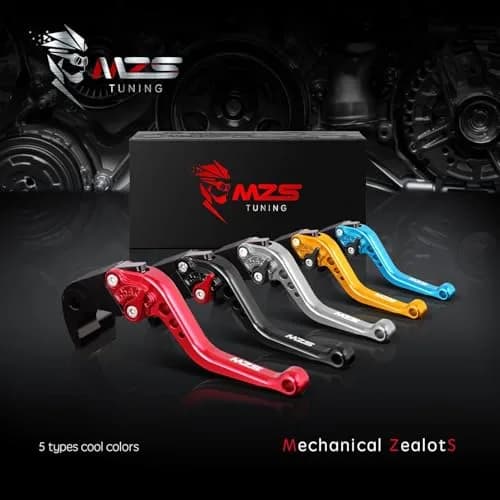MZS Black Motorcycle Brake Clutch Levers Adjustable Short CNC Set | CNC Billet Aluminum & Stainless Steel thumbnail 8