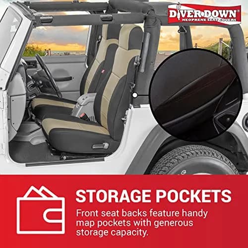 Diver Down Neoprene Seat Cover Set for Jeep TJ 1997-2006 | Waterproof Custom Fit with Cushioned Feel thumbnail 4