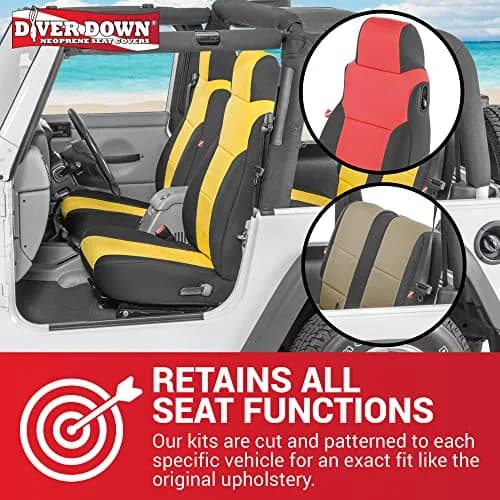 Diver Down Neoprene Seat Cover Set for Jeep TJ 1997-2006 | Waterproof Custom Fit with Cushioned Feel thumbnail 2