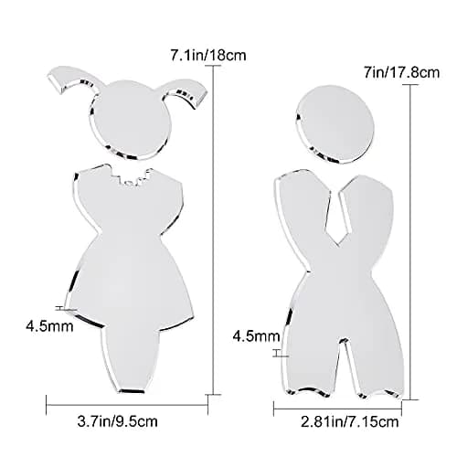 GORGECRAFT Toilet Signs Self Adhesive for Boy and Girl | Washroom Door Signs for School, Home, Hotel, Office, Store, Parking, Restaurant thumbnail 2