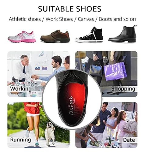 Dr. Foot's 3/4 Length Orthotic Insoles | High Arch Support for Flat Feet & Plantar Fasciitis (Small, Men 5-6/Women 6-7) thumbnail 5