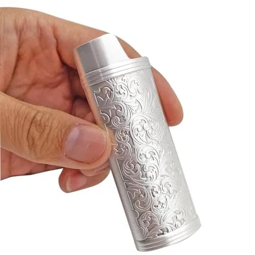 Lucklybestseller Metal Lighter Case Cover Holder Vintage Floral Stamped for BIC Full Size Lighter J6 (White Gold) | Protective Case thumbnail 3