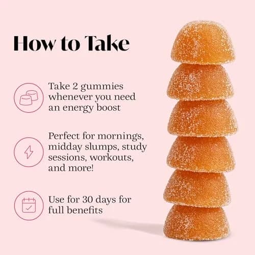 Winged Wellness Rise Up, Energy & Focus Gummies for Women, 60 Gummies | Vegan, Gluten-Free Pineapple Flavor thumbnail 5