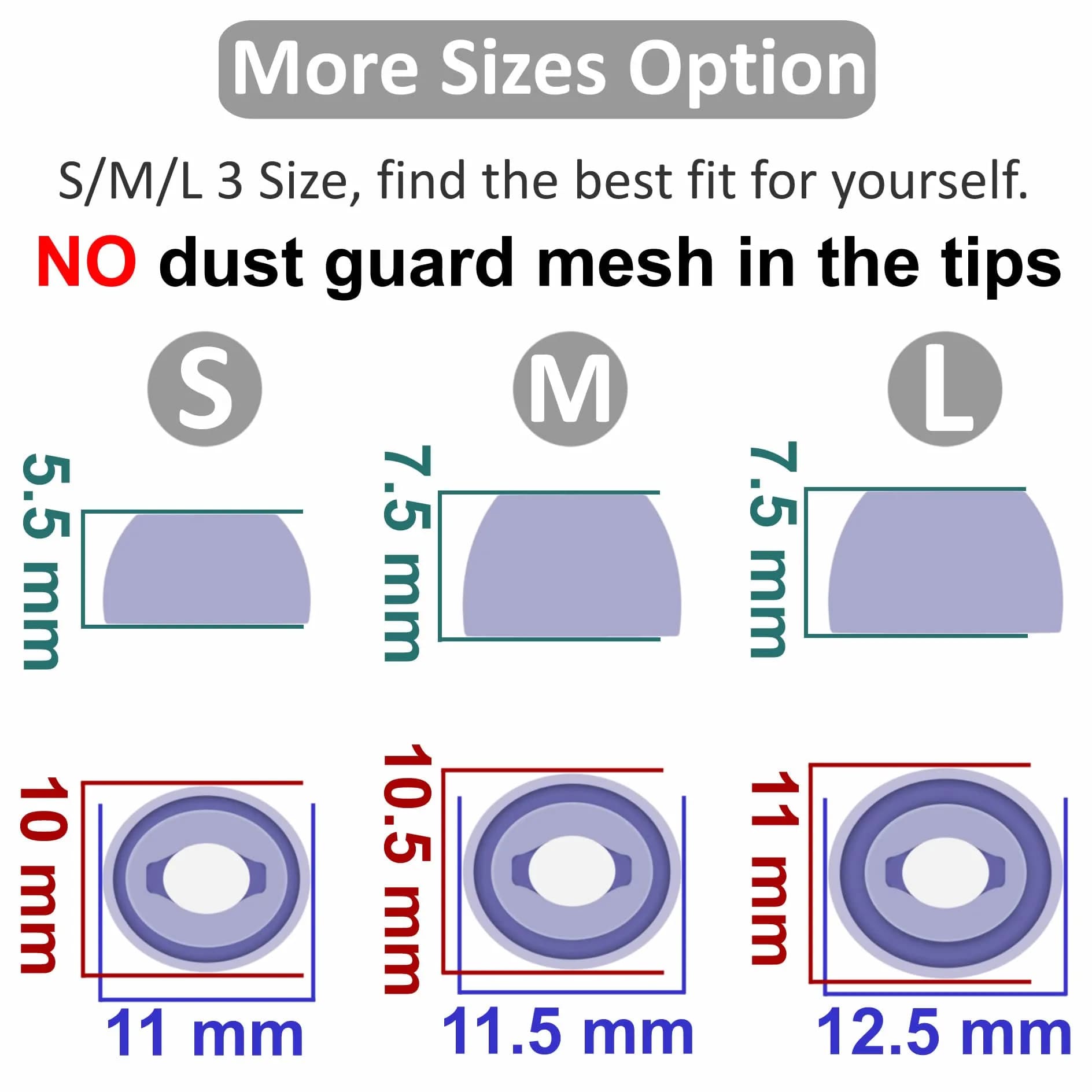 IiEXCEL Replacement Eartips for Samsung Galaxy Buds Pro, 6 Pairs S/M/L Silicone with Wingtips | Fits in Case - view 3