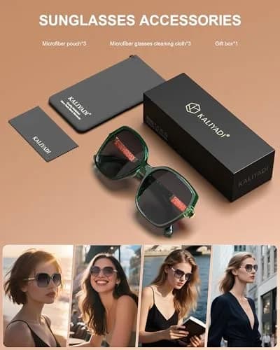 KALIYADI Polarized Sunglasses Womens Oversized Square UV400 Protection 58mm thumbnail 7