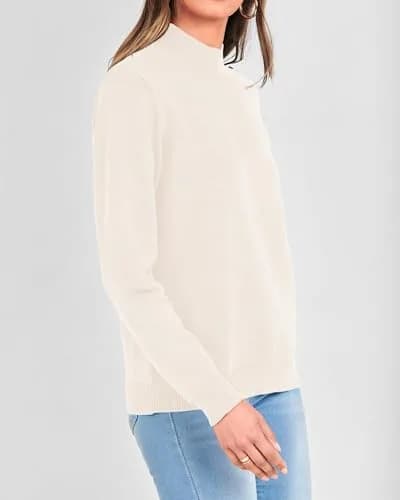 KIRUNDO Fall Sweater for Women Striped Turtleneck | Cozy, Trendy & Soft Knit (M) thumbnail 7