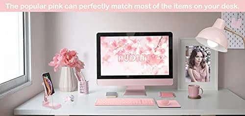 Audimi Small Mouse Pad 6 x 8 Inch Pink | Smooth Glide & Non-Slip Base thumbnail 2