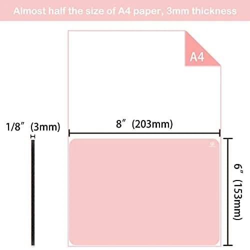 Audimi Small Mouse Pad 6 x 8 Inch Pink | Smooth Glide & Non-Slip Base thumbnail 3